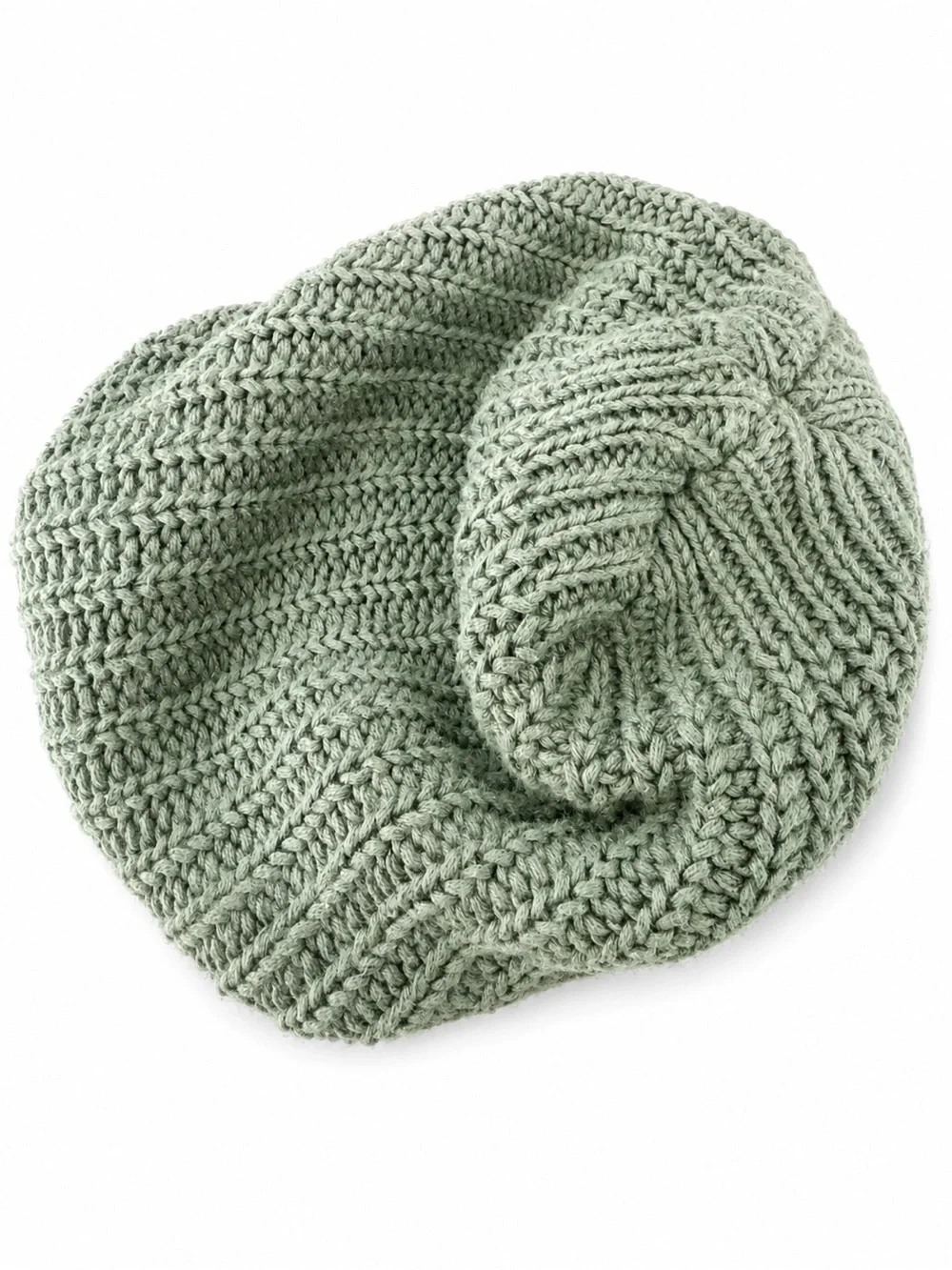 Love Your Melon Green Chunky Knit Slouchy Beanie 100% Cotton Made in USA Unisex
